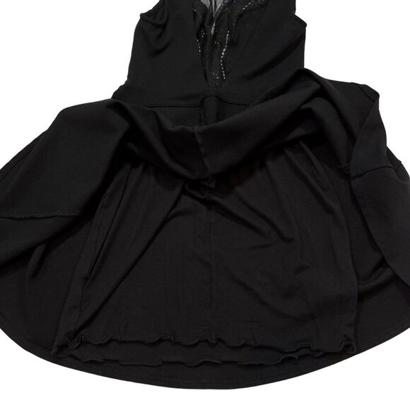 Lulus Women's Black I Promise Mini Skater Dress Lace Mesh Detail Size Small - Picture 5 of 8